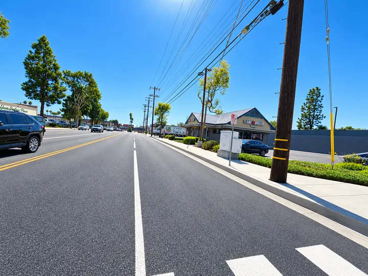Street view along Commonwealth Avenue in Fullerton, California